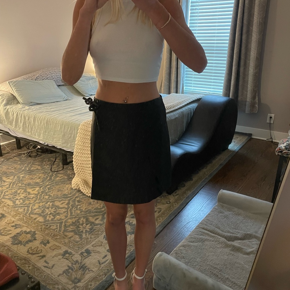 Elegant Black faux leather Skirt